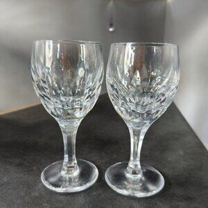 Atlantis AZORES Clear Fine Crystal Drinking Glasses Cups Goblets Set 2 Vintage